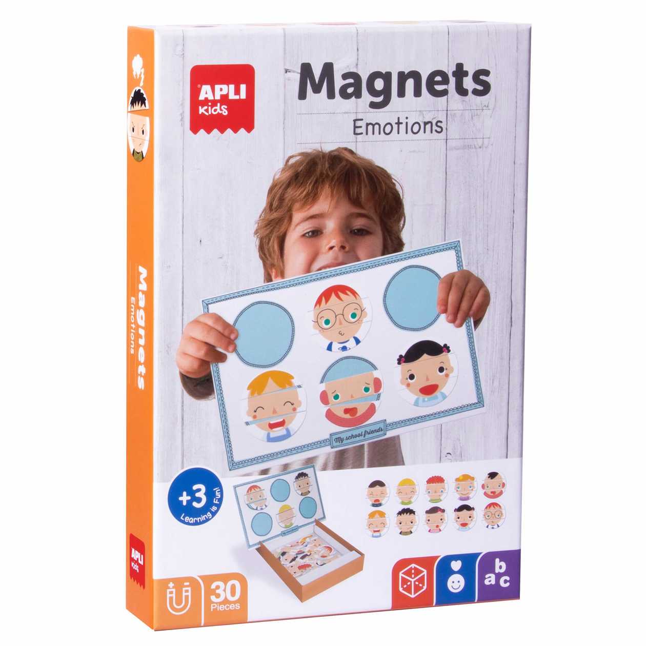 Emotions Magnetic Game, Base 28x18 cm + 30 Magnets, Apli 3+