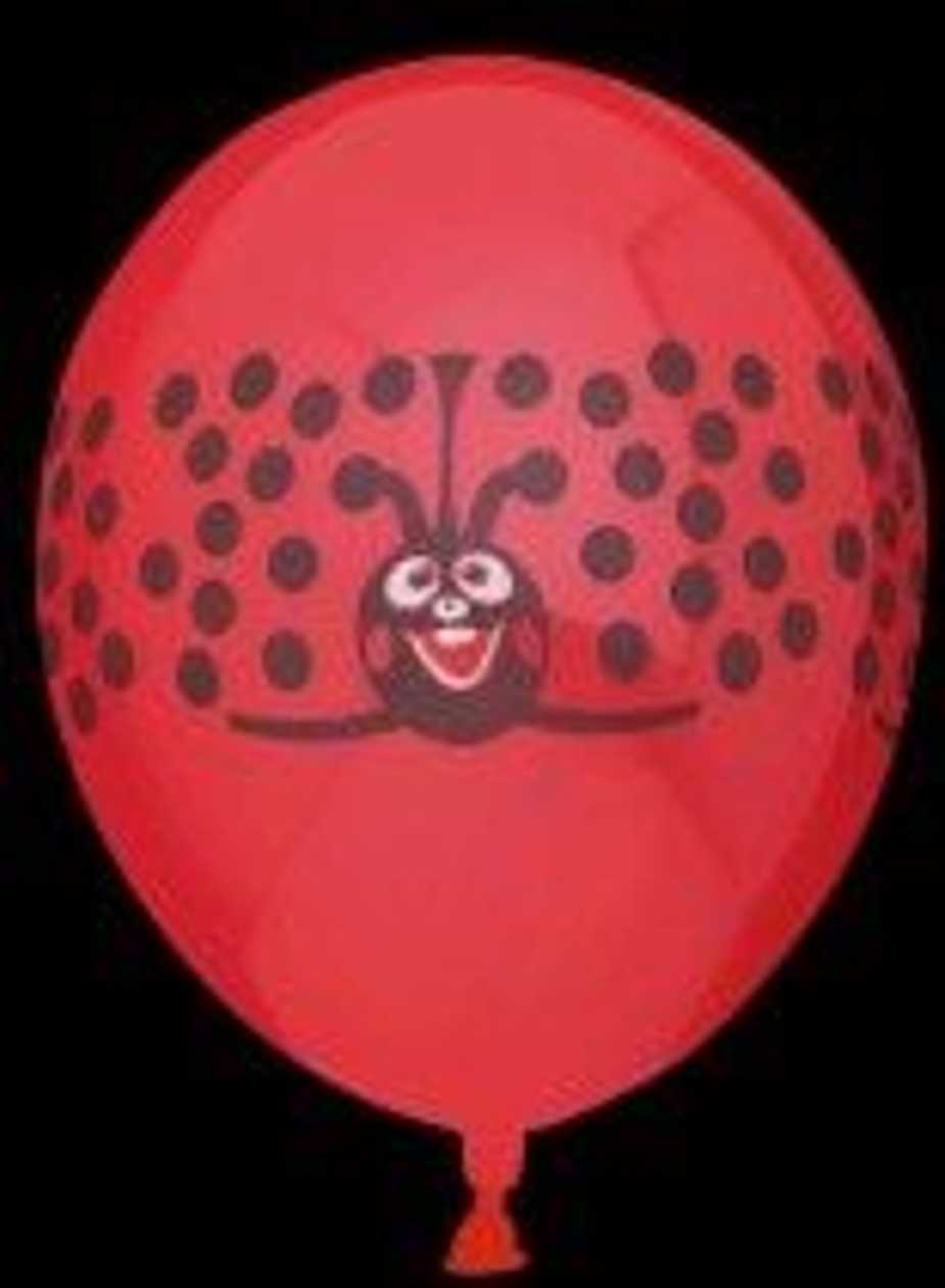 Balloons Lady Cow Red 8 pcs. in a Package, with Image, Viborg
