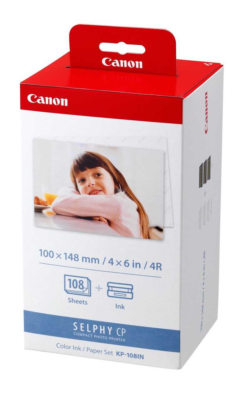 Photo Set Canon Kp-108in Postcard-sized Paper And Ink Cartridges For 108 Photos, Sheet 148x100 mm For Selphy Printers