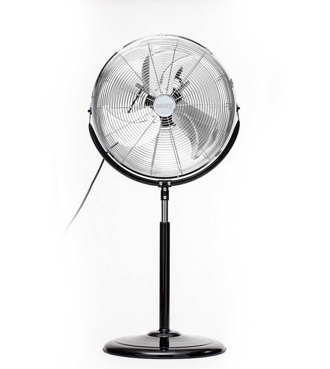 Floor Fan 45 cm Camry Cr7307 - 180w, 3 Speeds, Height Adjustable, Black/stainless Steel