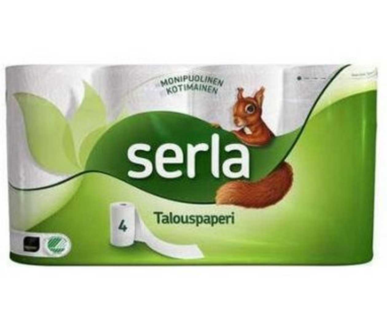 Rolled Handkerchief Serla Orava, White 2-layer, 4 Rolls/p kg.