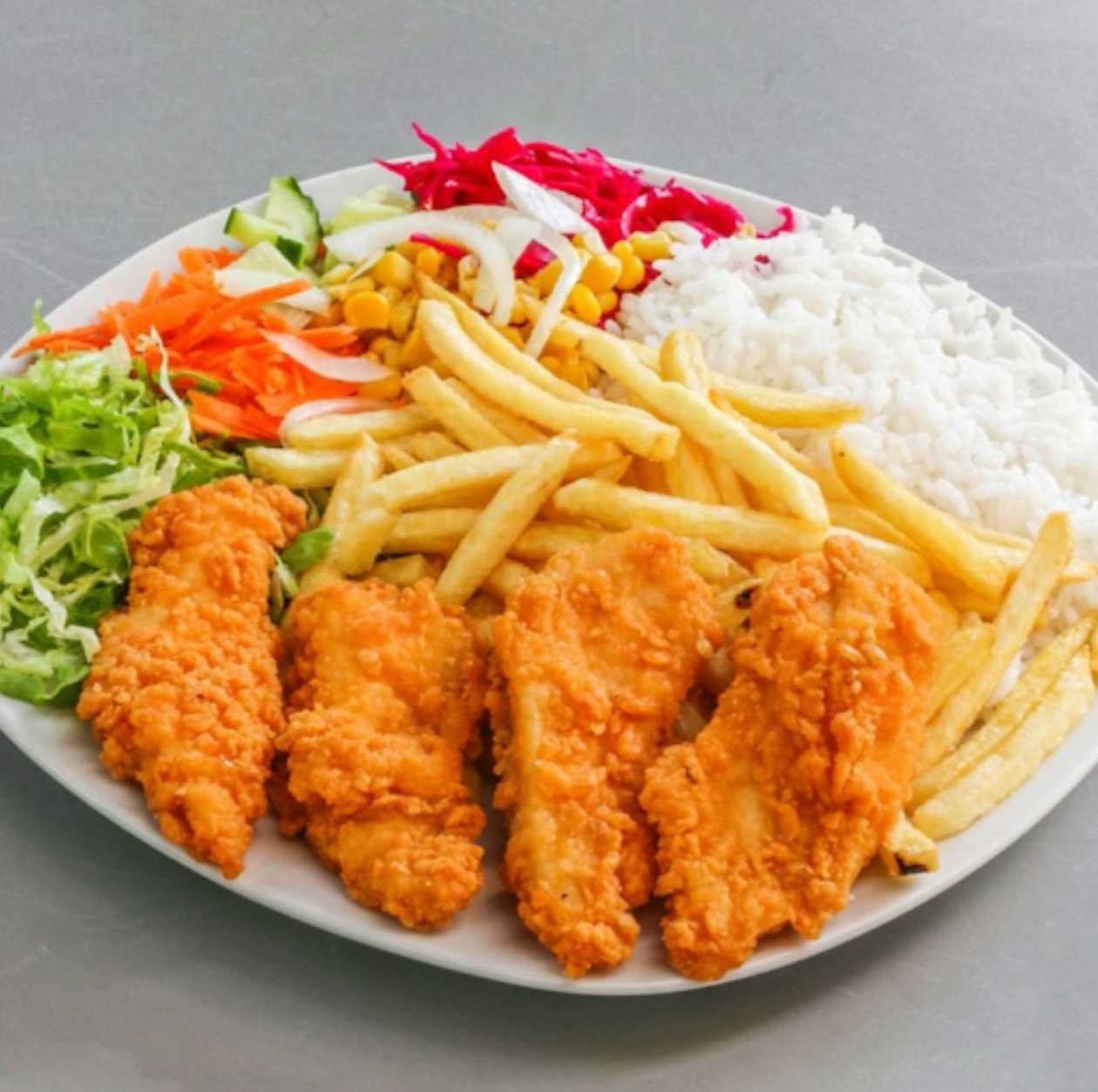 Crispy Chicken Plate with Drink