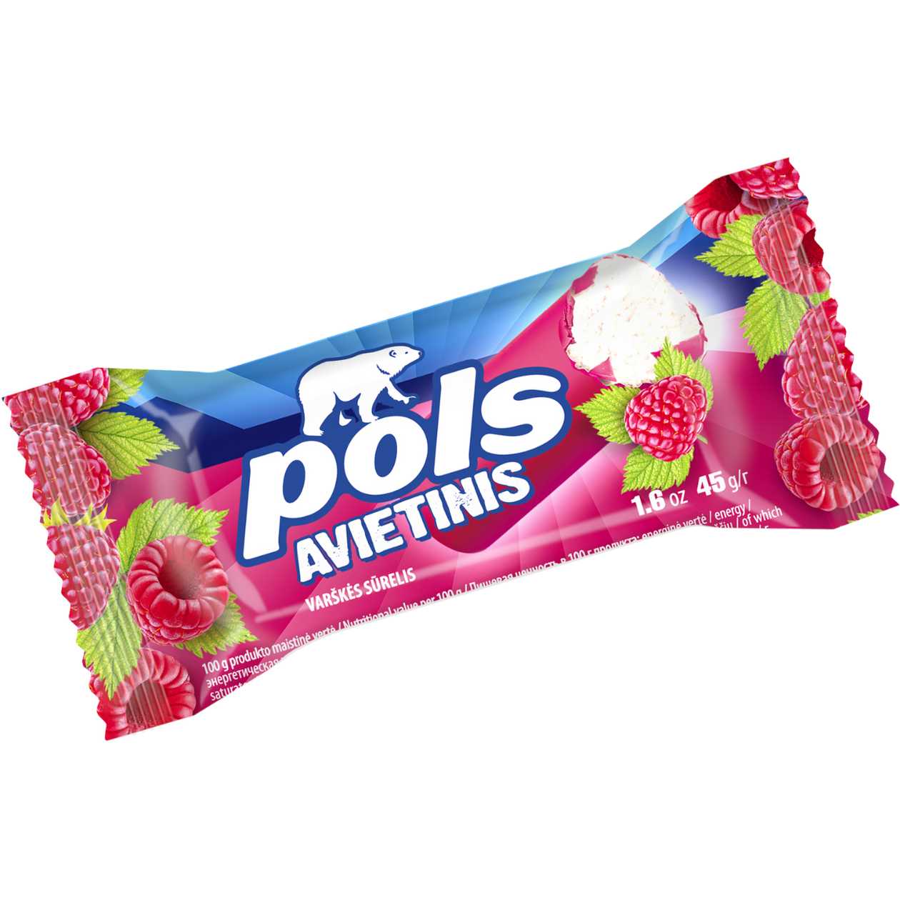 RASPBERRY Curd Snack POLS, 45g (expires soon)