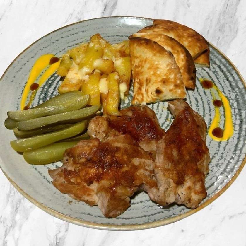 Pork Neck with Gratin Potatoes