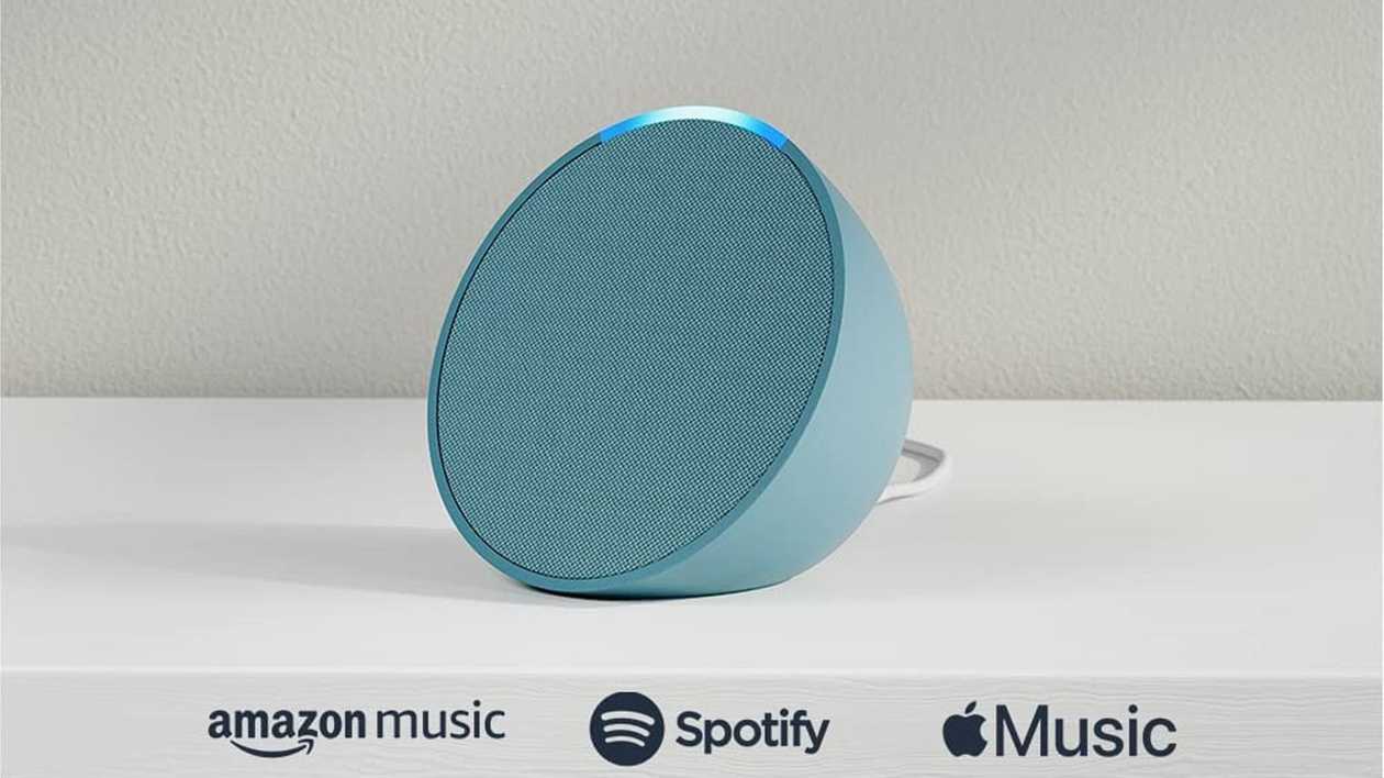 Echo Pop | Smart Bluetooth Speaker Alexa, Compact & Powerful | Midnight Teal