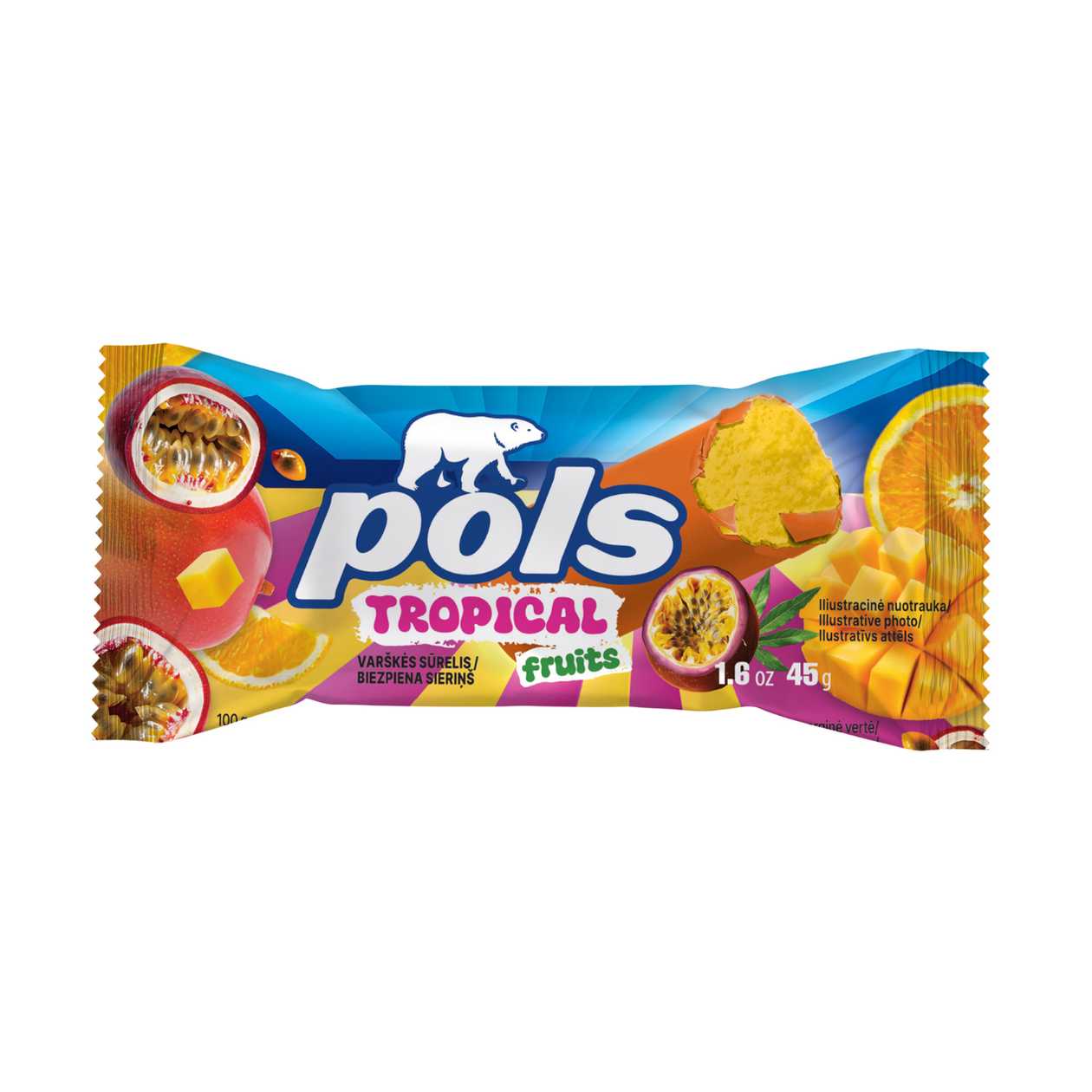 Tropical Fruit Flavoured Curd Snack POLS, 45g (expires soon)