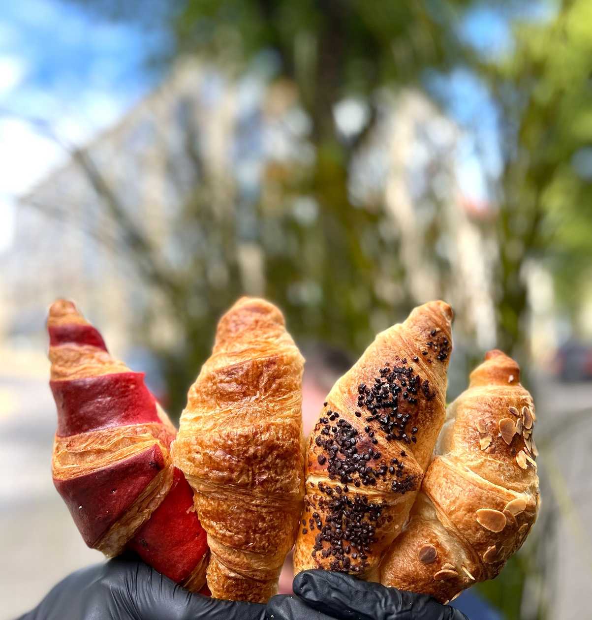 Caramel and nut croissant