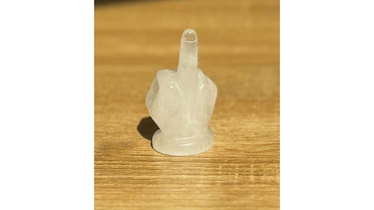 Clear Quartz Middle Finger