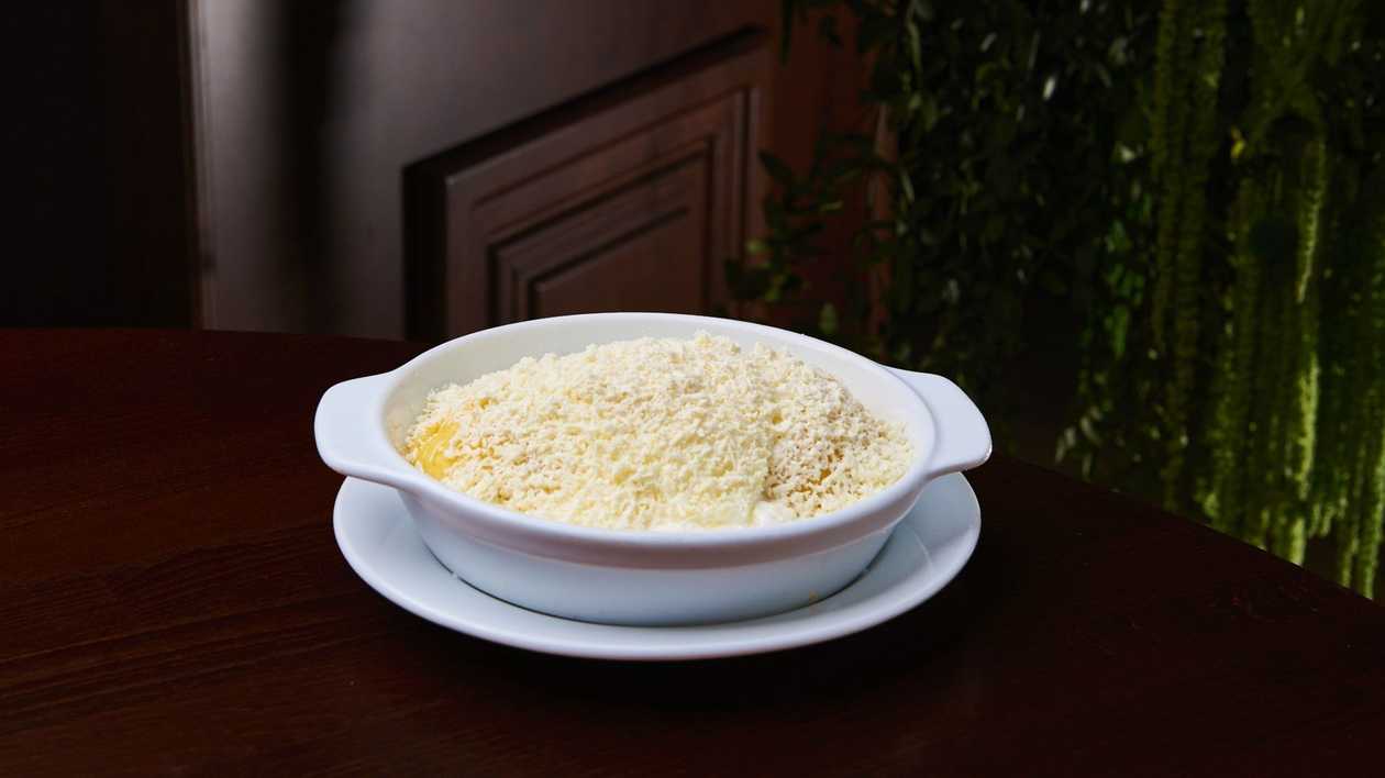 Creamy Polenta with Cheese, Sour Cream, and Egg