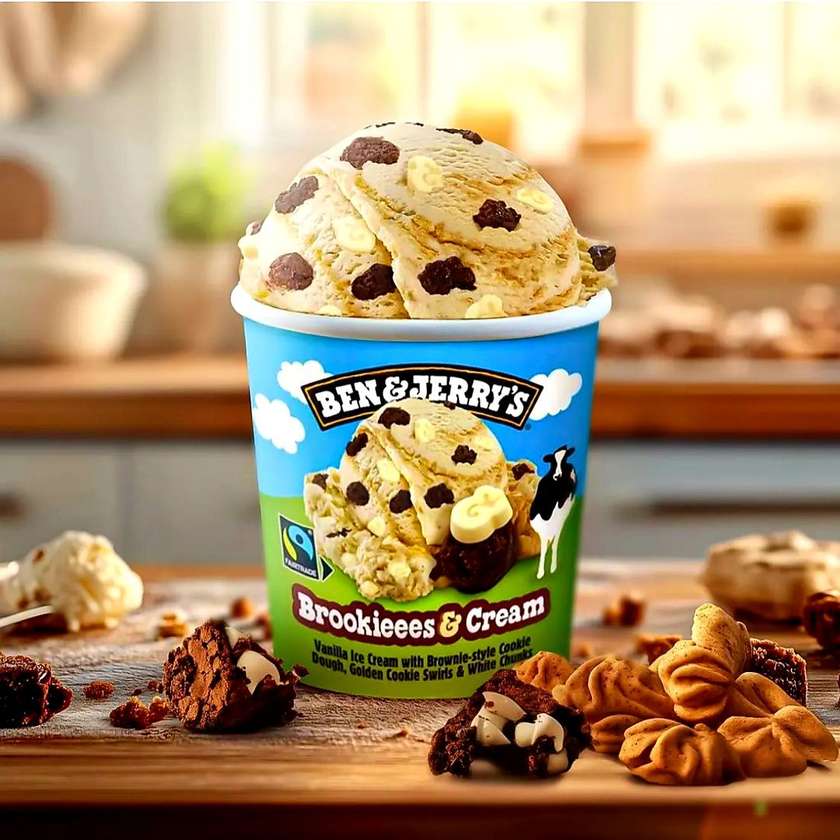 New Ben & Jerry’s Brookie Cookies & Cream Ice Cream Tub 465ML