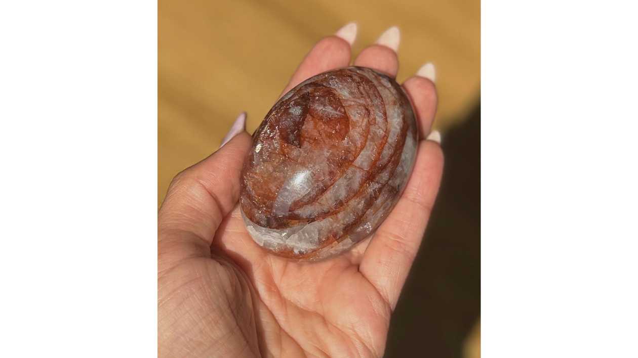 Fire Quartz Palm Stone
