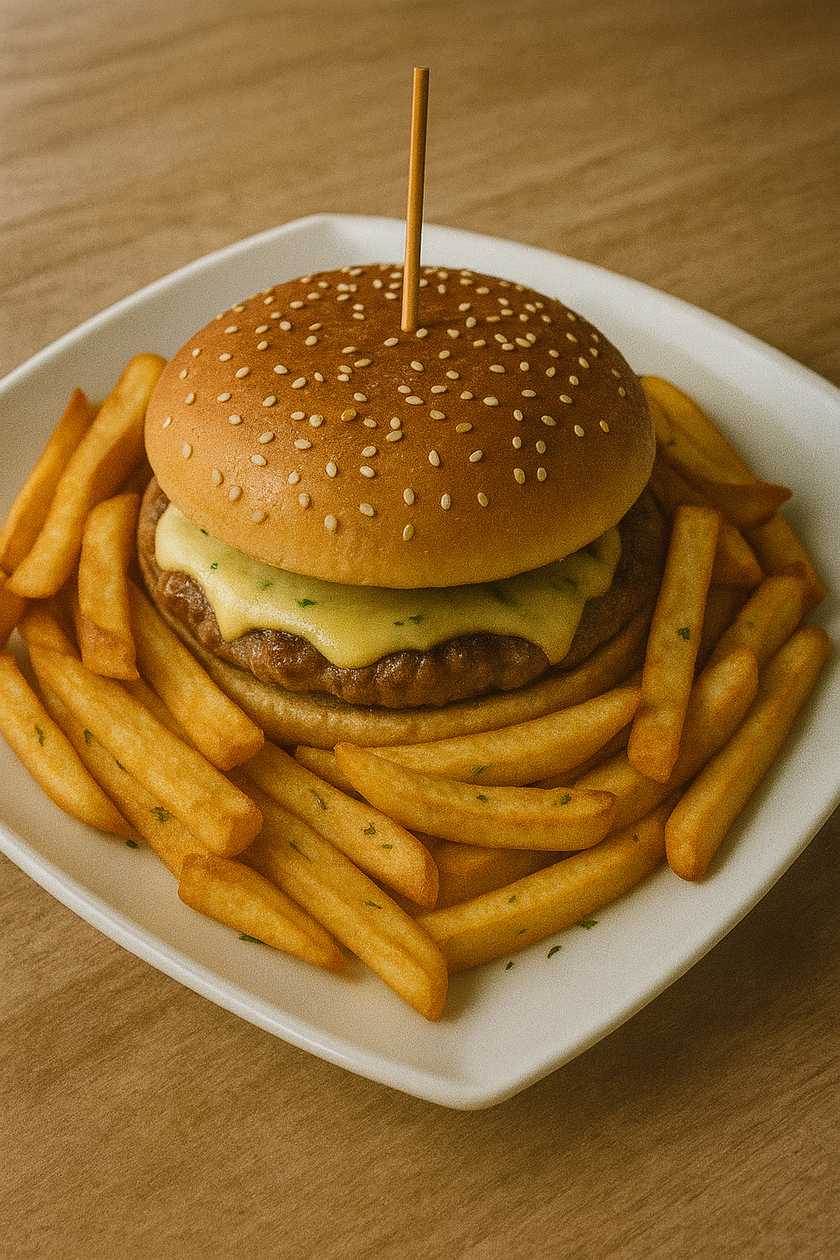 Hambúrguer com Fritas