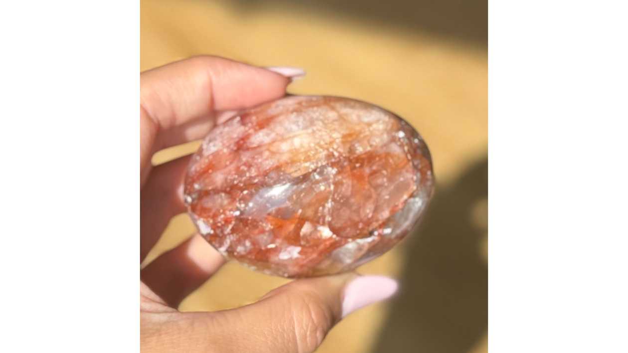 Fire Quartz Palm Stone
