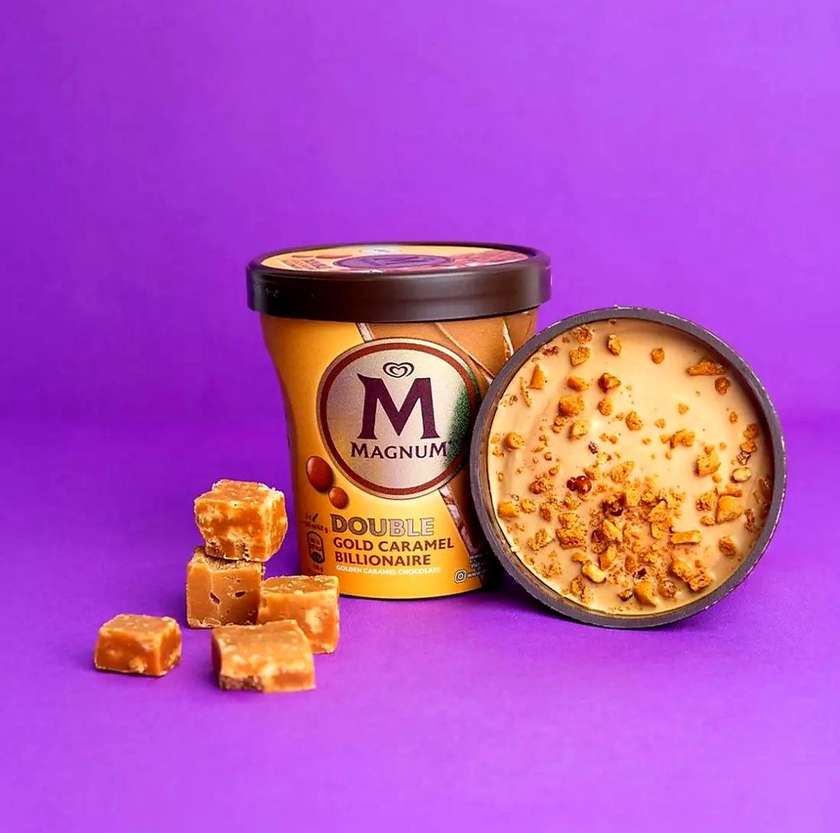 Magnum Pint Double Gold Caramel Billionaire Cup Ice Cream 440ML