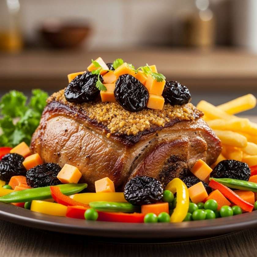 Neck Steak Baked with Prunes