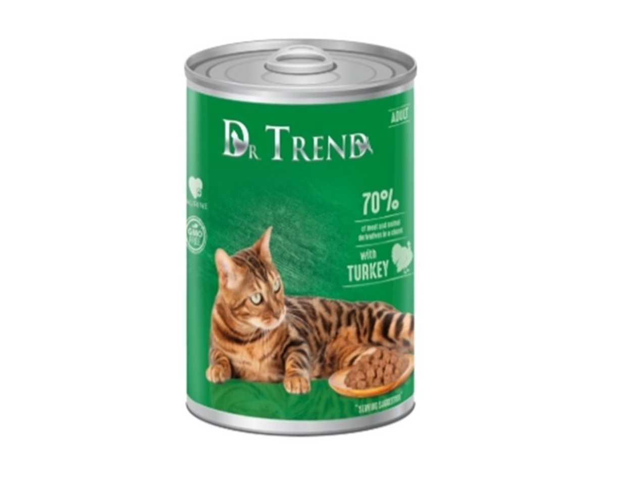 Dr. Trend Canned Cat Food with Turkey (0.4kg)