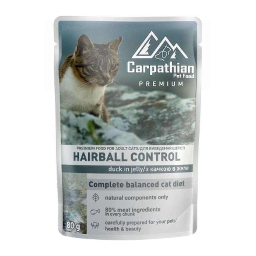 Carpathian Pet Food Hairball Control качка в желе для котів