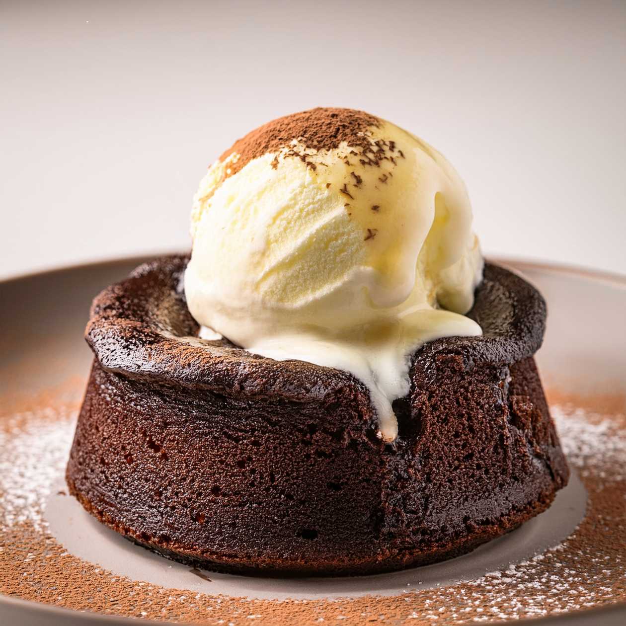 Lava Chocolate Cake with Vanilla Ice Cream