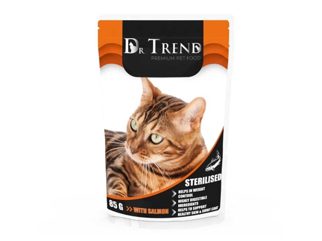 Dr. Trend Pouch Sterile Cats with Salmon in Sauce (0.085kg)