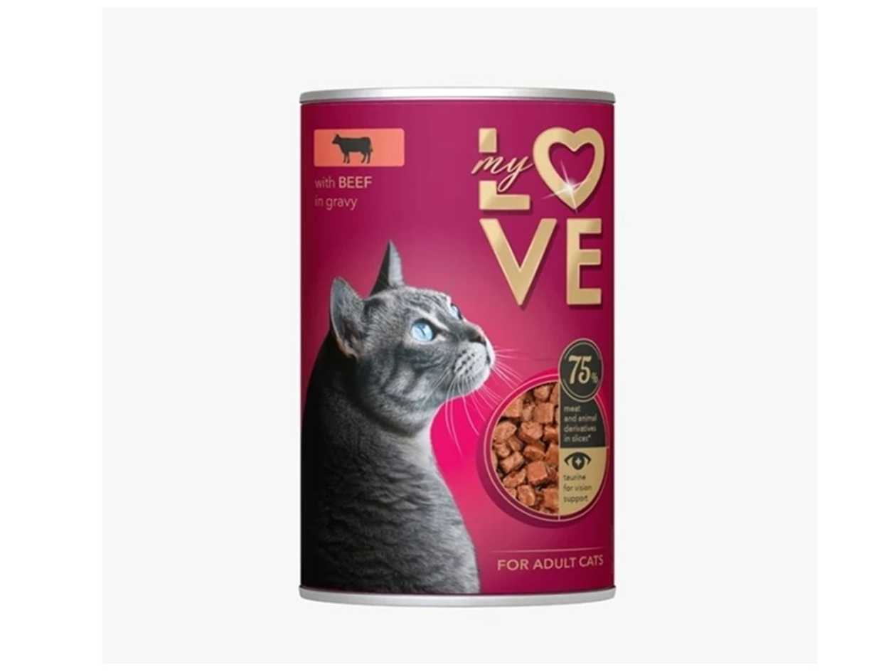 My Love Canned Cat Food with Beef (0.415kg)