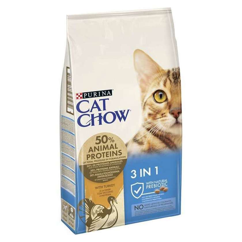 Cat Chow сухий корм для котів Feline 3в1 з формулою потрійної дії