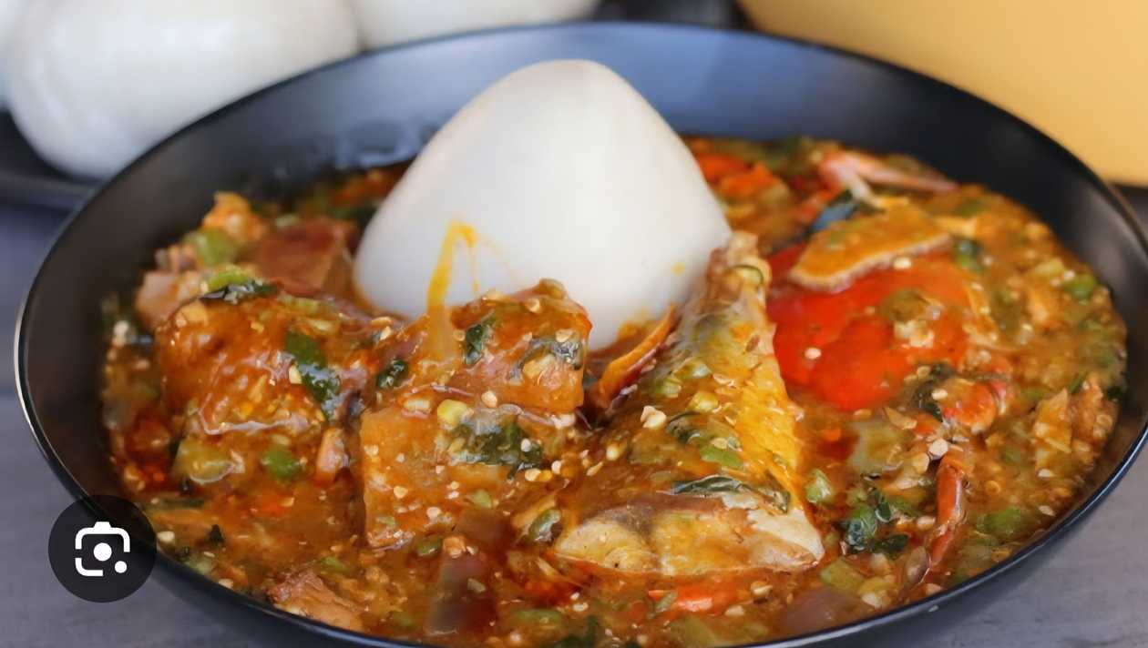 Banku with assorted Okro
