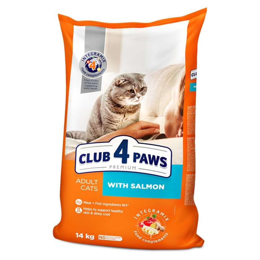 Club 4 Paws Преміум сухий корм для дорослих котів з лососем (на вагу)