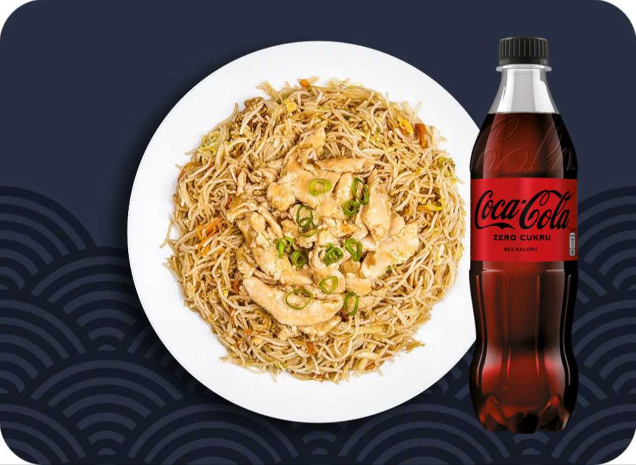 Smažené rýžové nudle s kuřecím masem MENU