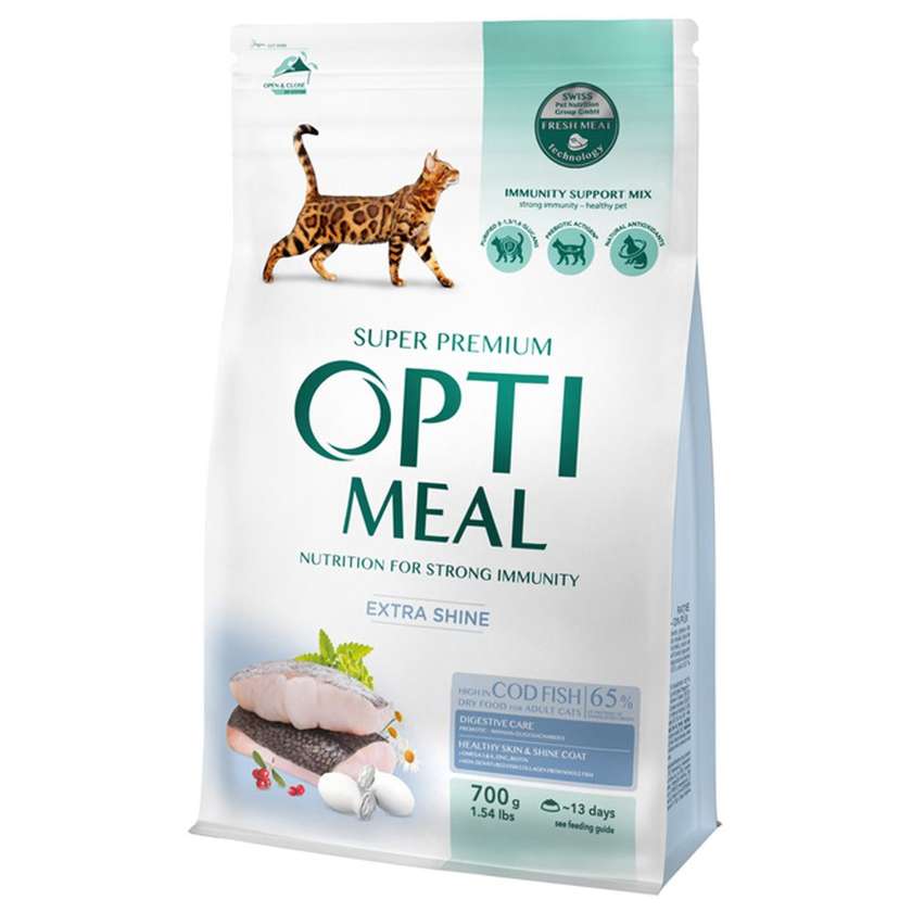 Optimeal+ сухий корм для дорослих котів з високим вмістом тріски