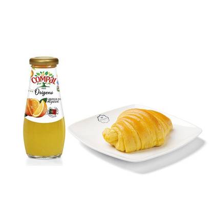 Croissant com Manteiga + Refrigerante ou Compal