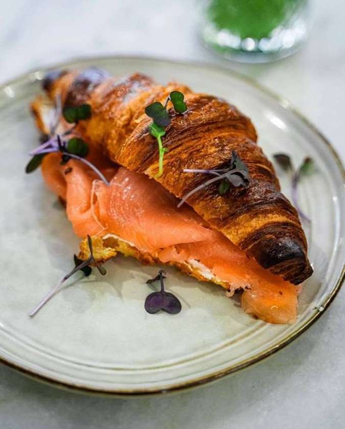 Croissant With Salmon And Cream Cheese