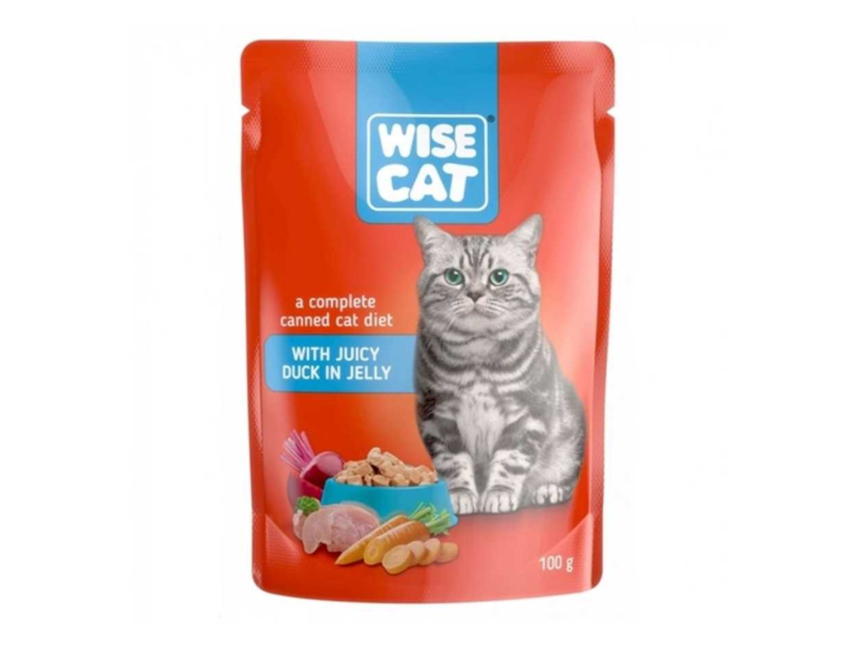 Wise Cat Pouch with Duck in Jelly (0.1kg)