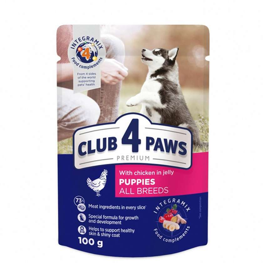 Club 4 Paws Premium пауч з куркою в желе для цуценят