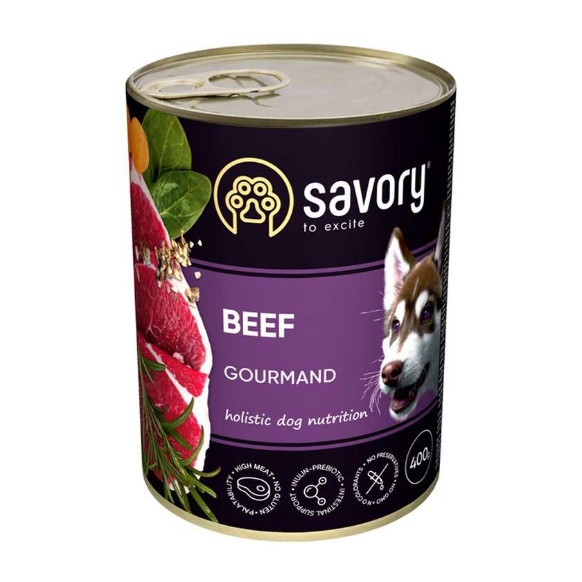Savory вологий корм для дорослих собак з яловичиною
