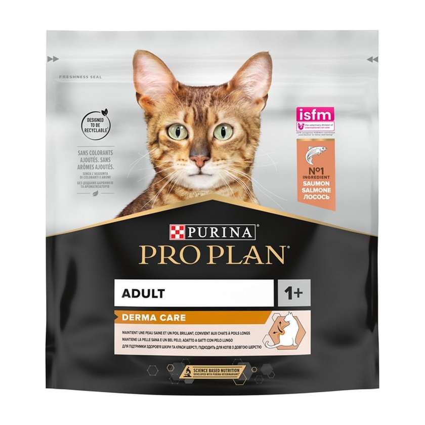 Pro Plan сухий корм для дорослих котів з чутливою шкірою, з лососем