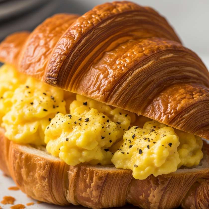 Croissant With Scrambled Eggs