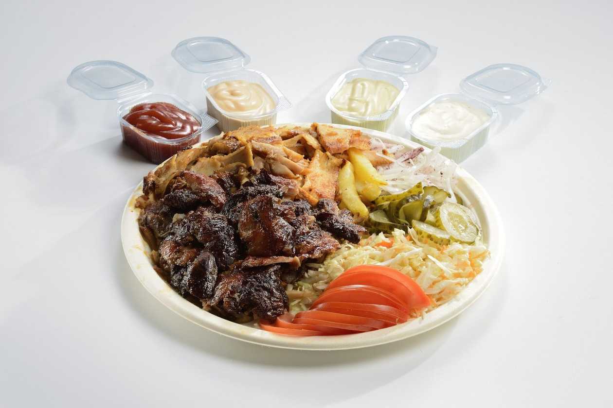 Mixed Chicken - Beef Shaorma Plate