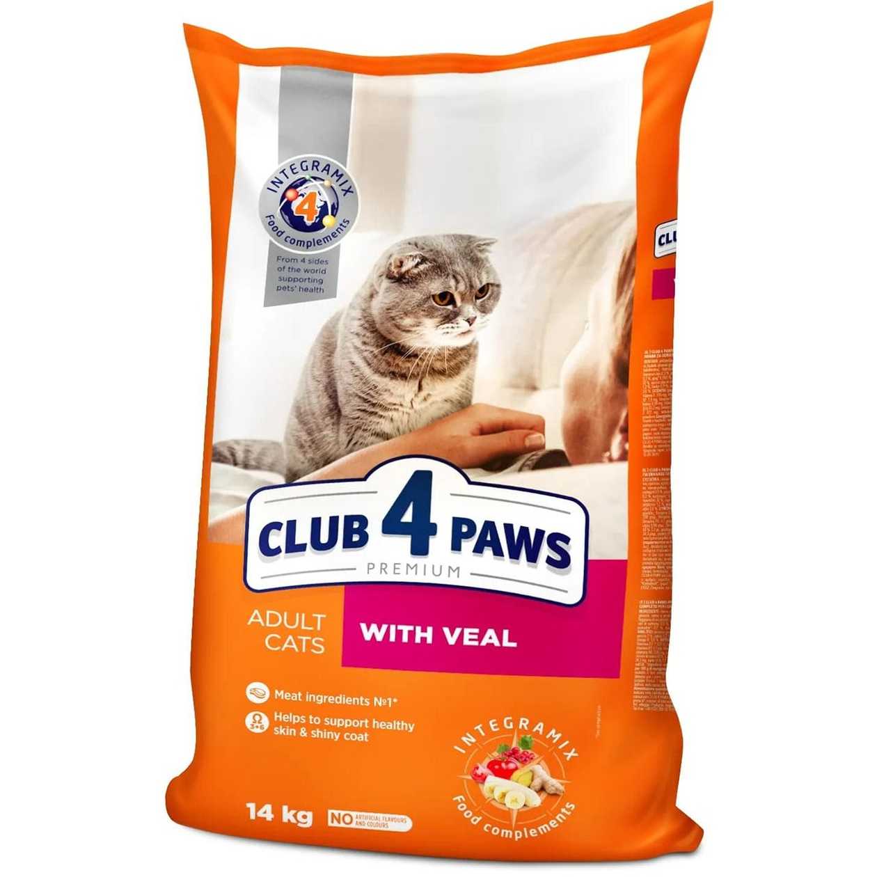 Club 4 Paws Преміум сухий корм для котів, телятина (на вагу)