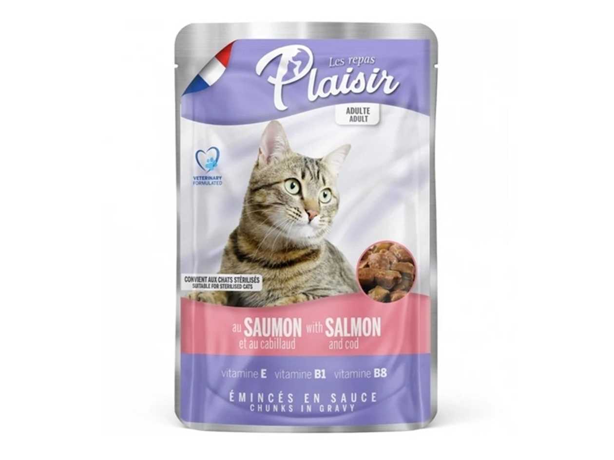 Plaisir Pouch Sterile/Light Cats with Salmon and Cod (0.1kg)