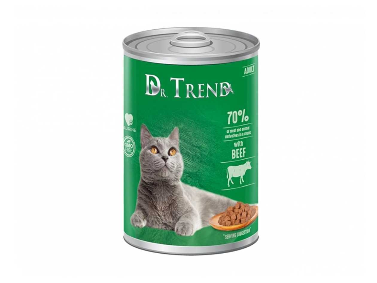 Dr. Trend Canned Cat Food with Beef (0.4kg)