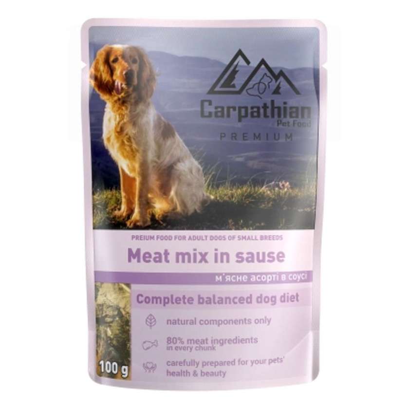 Carpathian Pet Food м’ясне асорті у соусі для собак малих порід