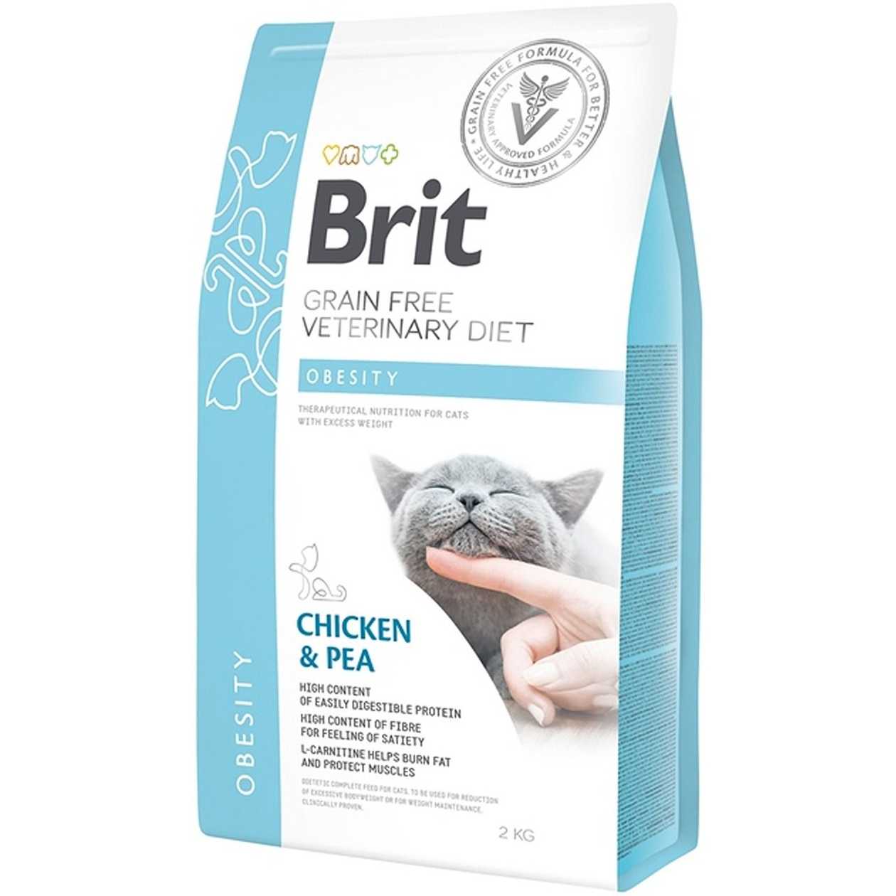Brit VetDiets сухий дієтичний беззерновий корм для котів Obesity (Бріт Вет Даєтс Кет Грейн Фрі Обесіті)