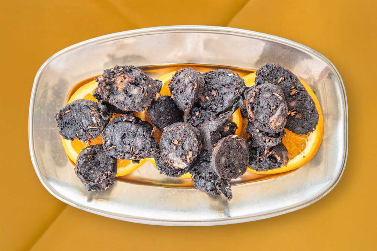 Fried Blood Sausage with Orange