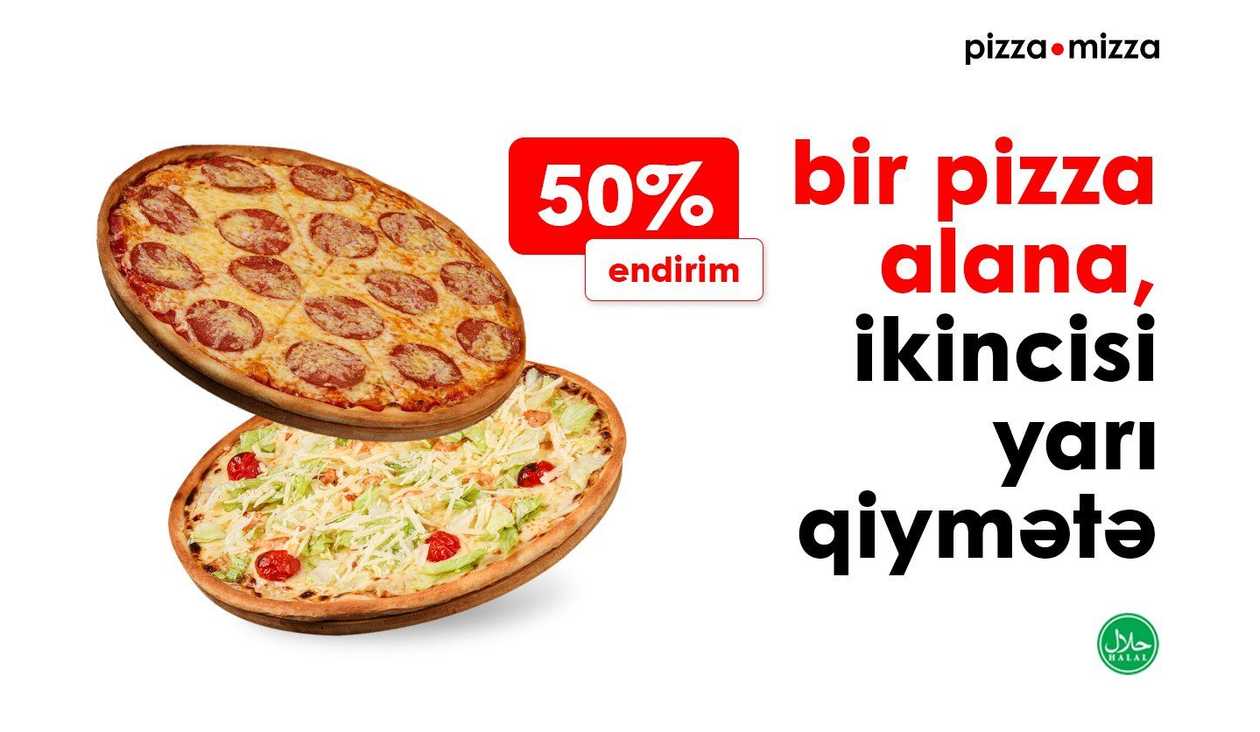 Bir Pizza Alana = İkinci Pizza 50% Endirim ilə 😍 (35 sm)