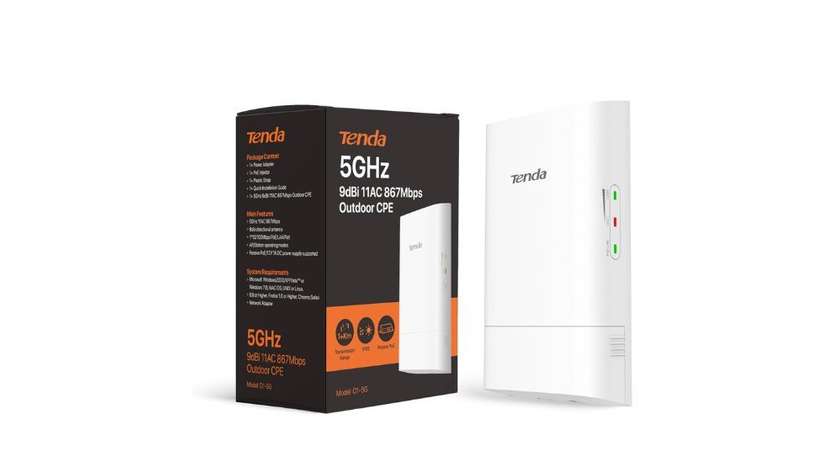 TENDA O1-5G Outdoor Point-to-Point Wireless WiFi Bridge, 5.8GHz 867Mbps