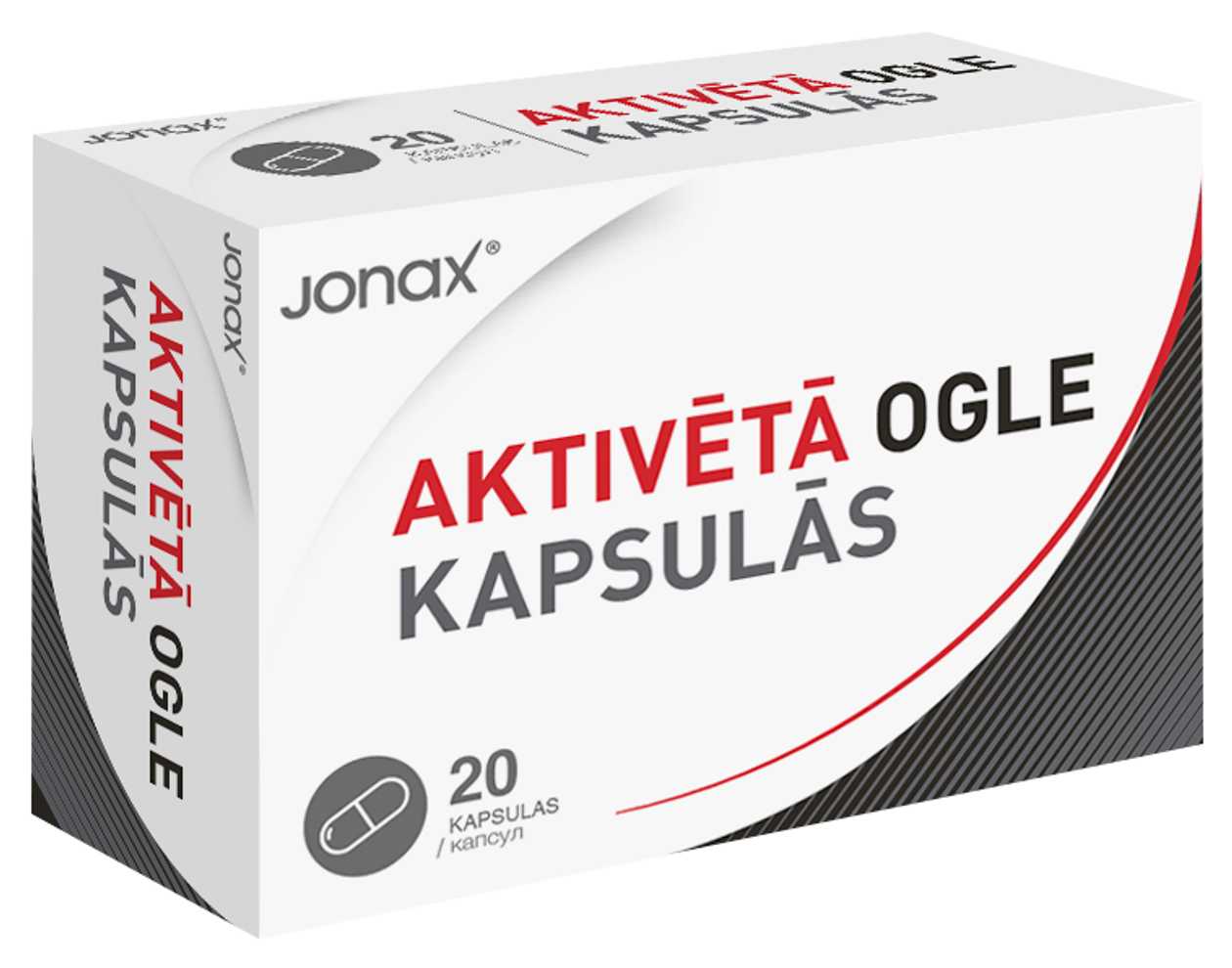 Jonax Aktivēta ogle kaps. N20
