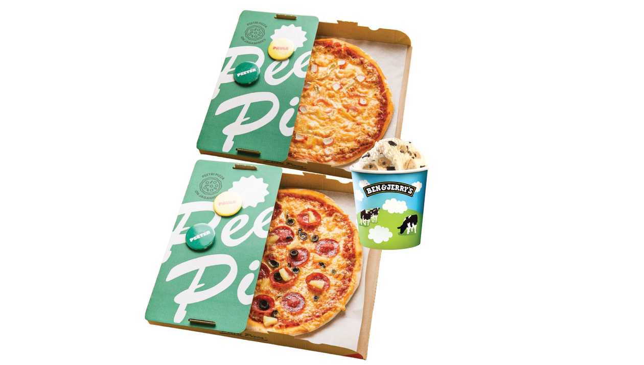 Ben&Jerry's + 2 pizzas