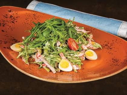 Arugula salad with tongue