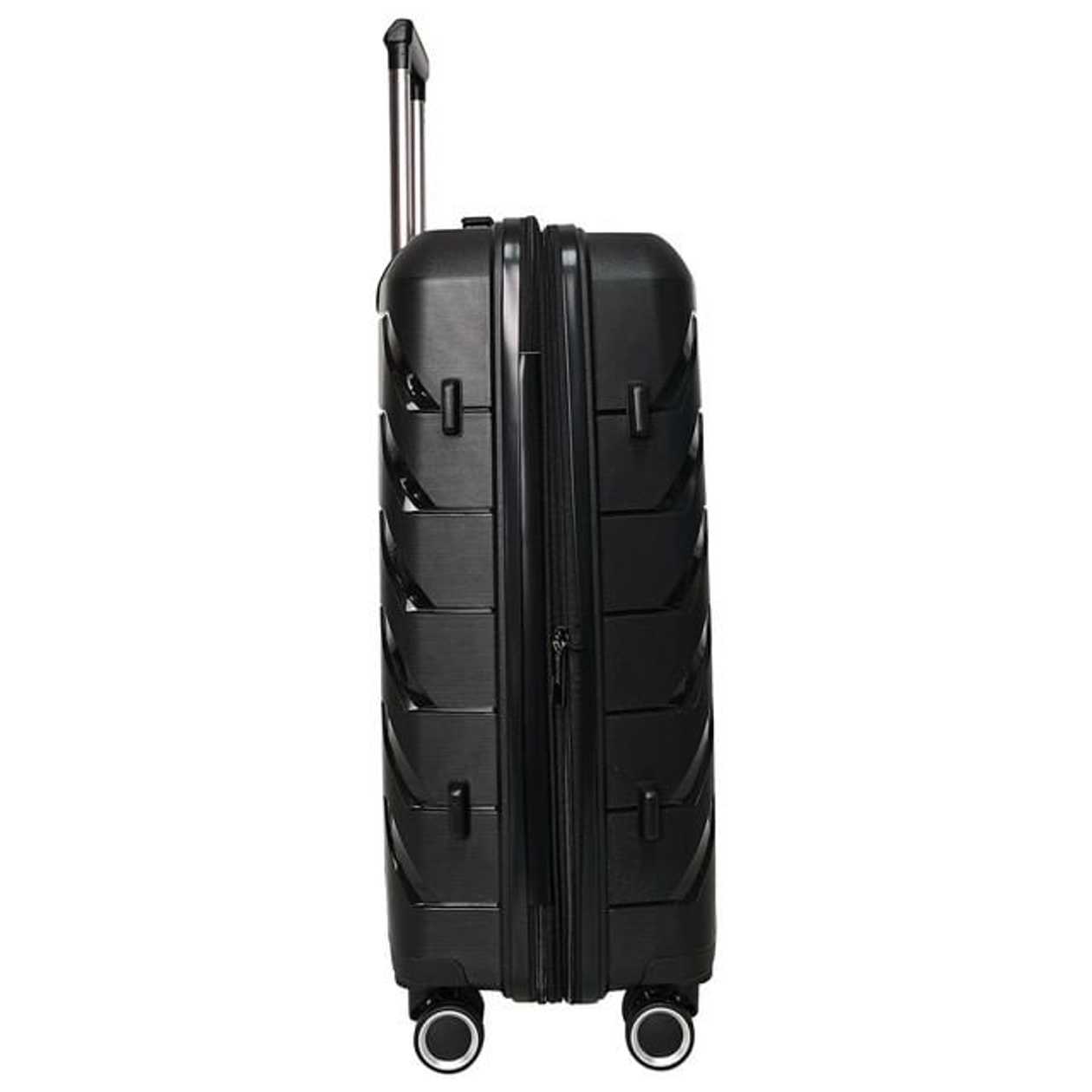 Troler Airport Smart Trip cu 4 roti duble, 44 x 65 x 29 cm, marime M, culoare negru