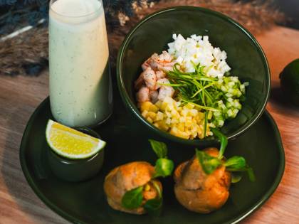 Okroshka with Shrimp